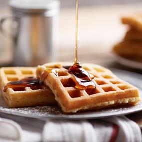 Hungry Jack waffles and syrup food photography